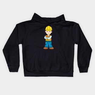 Construction Worker Boy Kids Hoodie